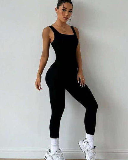 ZASUWA Female Hollow Out Backless Scrunch Bum Jumpsuit