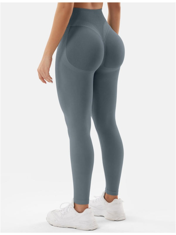 ZASUWA Female High-waisted Seamless Elastic Tight Quick Dry Hip-lift Leggings