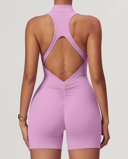 ZASUWA Female Zipper Backless Scrunch Bum Romper