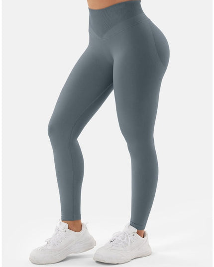 ZASUWA Female High-waisted Seamless Elastic Tight Quick Dry Hip-lift Leggings