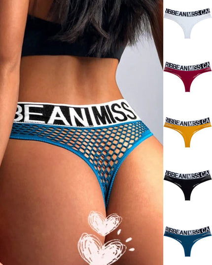 ZASUWA Female Letter Print Net Underwear
