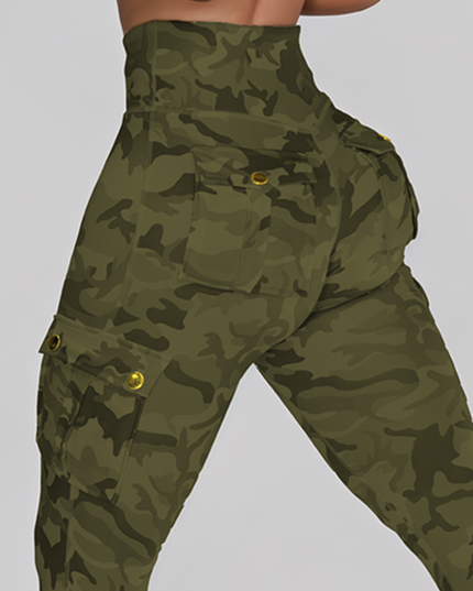 ZASUWA Female Camouflage Pocket Elastic Tight Leggings