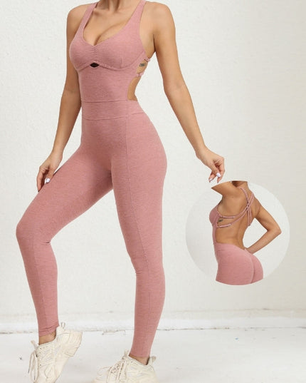 ZASUWA Female Cross Back Scrunch Bum Adjustable Straps Jumpsuit