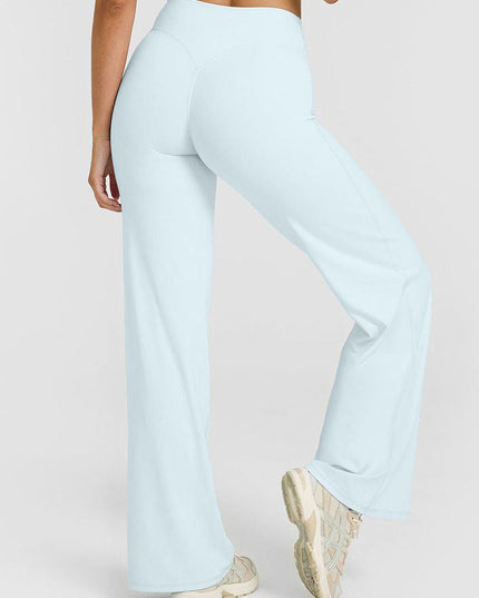 ZASUWA Female Solid Color Casual Loose Flare High-rise Leggings