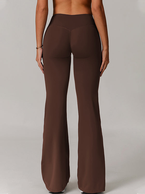 ZASUWA Female Solid Color Flare High-rise Leggings