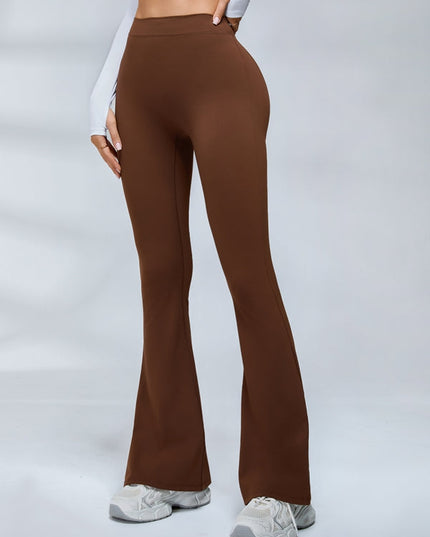 ZASUWA Female Deep V Back Scrunch Bum Flare Leggings