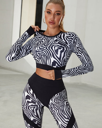 ❤ZASUWA Female Zebra Pattern Push-Up Scrunch Bum Leggings