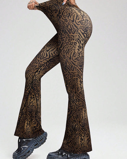 ZASUWA Female Sexy Leopard Print Flare Leggings