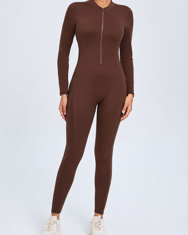 ZASUWA Female Backless Zipper Hollow Out Scrunch Bum Jumpsuit