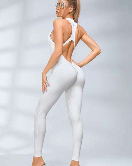 ZASUWA Female Zipper Backless Scrunch Bum Jumpsuit