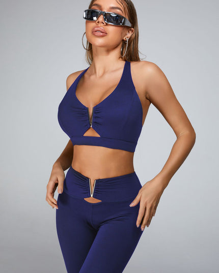 ZASUWA Female Cutout V Shape Metal Sports Bras