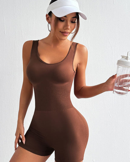 ZASUWA Female Sexy Deep V-shaped Waist Backless Hip-lift Elastic Tight Scrunch Bum Romper