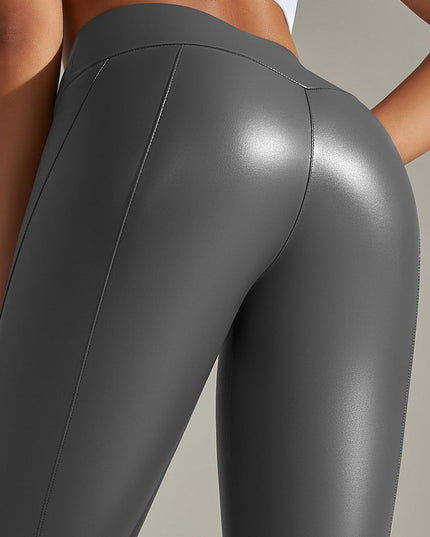 ZASUWA Female PU Faux Leather Leggings
