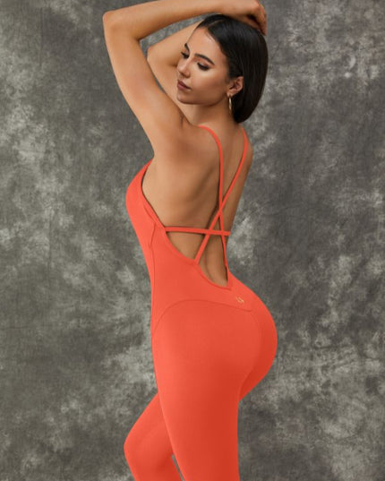ZASUWA Female Cross Back Backless Jumpsuit