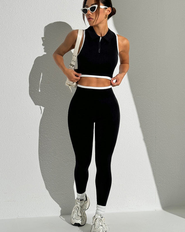 ZASUWA Female Stand Up Collar Zipper Quick Dry Tank