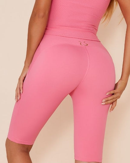 ZASUWA Female Pure Color Hip-lift Spandex Gym Booty Shorts