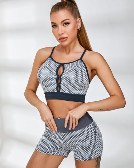 ZASUWA Female Cutout Tiktok Honeycomb Short Tracksuit