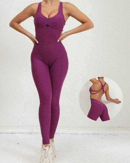 ZASUWA Female Cross Back Scrunch Bum Adjustable Straps Jumpsuit