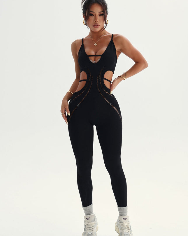 ZASUWA Female Hollow Out Sleevesless Jumpsuit