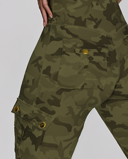 ZASUWA Female Camouflage Pocket Elastic Tight Leggings