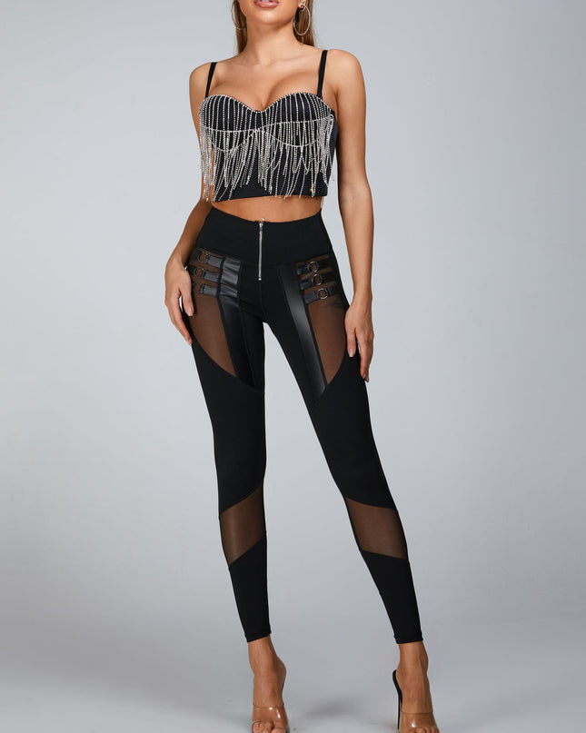 🖤ZASUWA Female Beading Tassel Corset Sports Bras