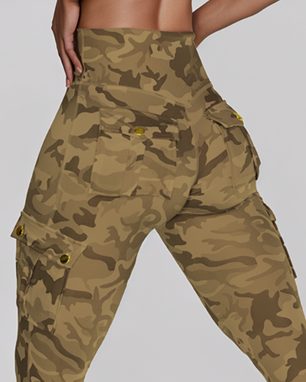 ZASUWA Female Camouflage Pocket Elastic Tight Leggings