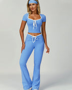 Cornflower Blue / S / Short Sleeves+Leggings