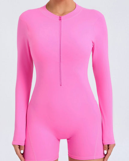 ZASUWA Female Zipper Backless Scrunch Bum With Pads Romper