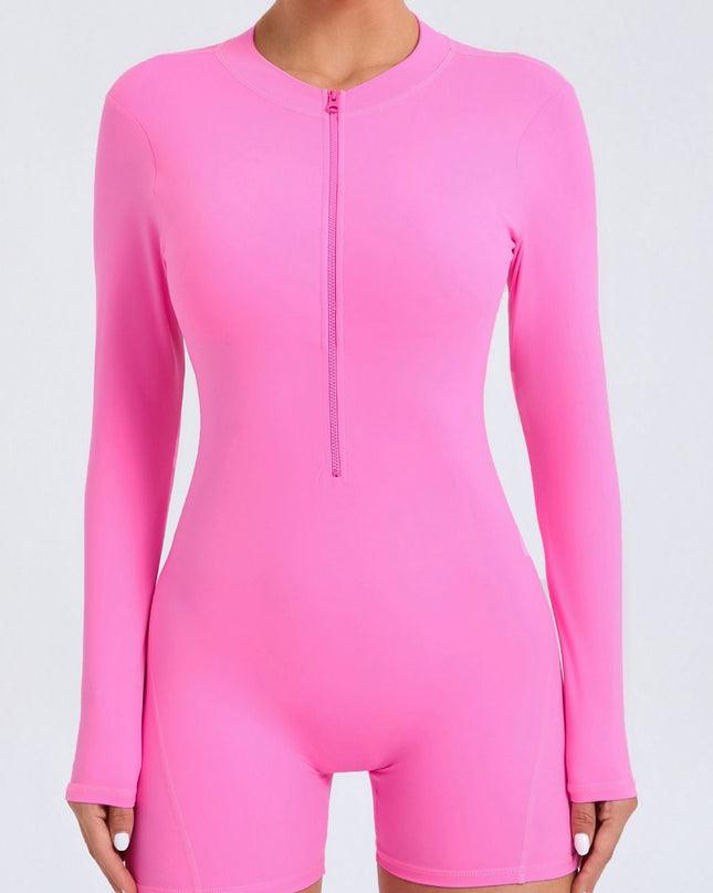 ZASUWA Female Zipper Backless Scrunch Bum With Pads Romper