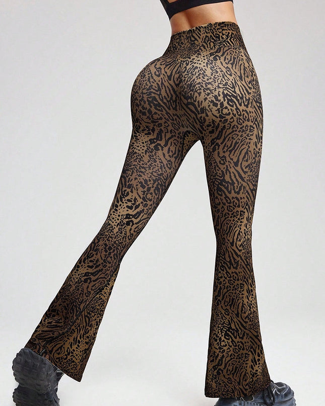ZASUWA Female Sexy Leopard Print Flare Leggings