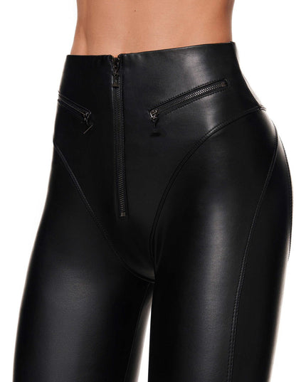 ❤ZASUWA Female PU Zipper Fly-eye Hip-lift Leggings