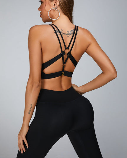 ZASUWA Female Cutout V Shape Metal Sports Bras