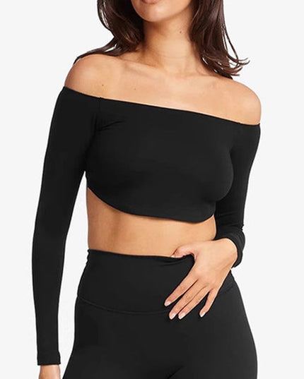 ZASUWA Female Sexy Solid Color Backless Elastic Tight Long Sleeves