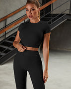 Black / S / Short Sleeves+Leggings