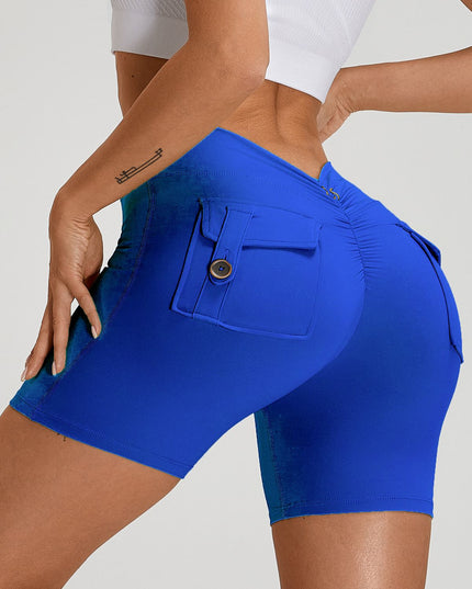 ZASUWA Female Deep V Back Pocket Scrunch Bum Booty Shorts