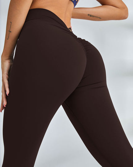 ZASUWA Female Scrunch Bum Deep V Back Leggings