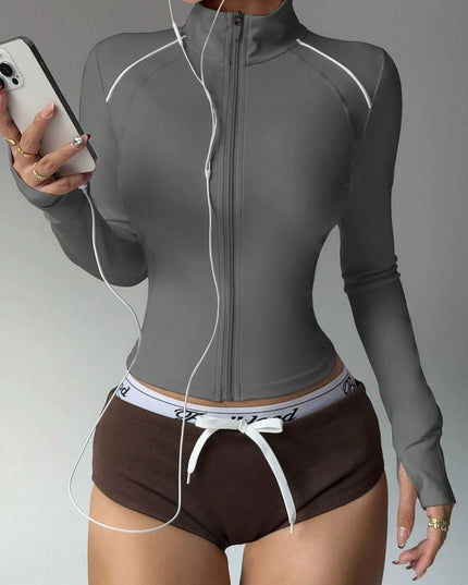 ZASUWA Female Zipper Stand Collar Jackets