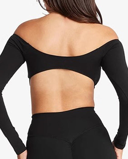 ZASUWA Female Sexy Solid Color Backless Elastic Tight Long Sleeves