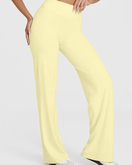 ZASUWA Female Solid Color Casual Loose Flare High-rise Leggings