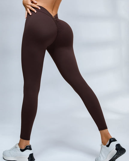 ZASUWA Female Scrunch Bum Deep V Back Leggings