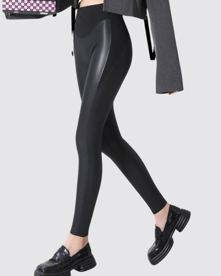 ZASUWA Female Faux Leather High-rise Leggings
