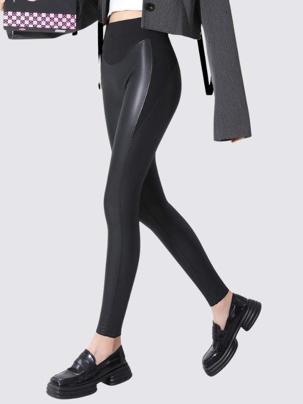 ZASUWA Female Faux Leather High-rise Leggings