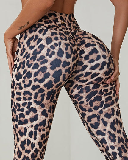🖤ZASUWA Female Leopard Scrunch Bum Body Fit Leggings