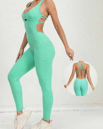 ZASUWA Female Cross Back Scrunch Bum Adjustable Straps Jumpsuit