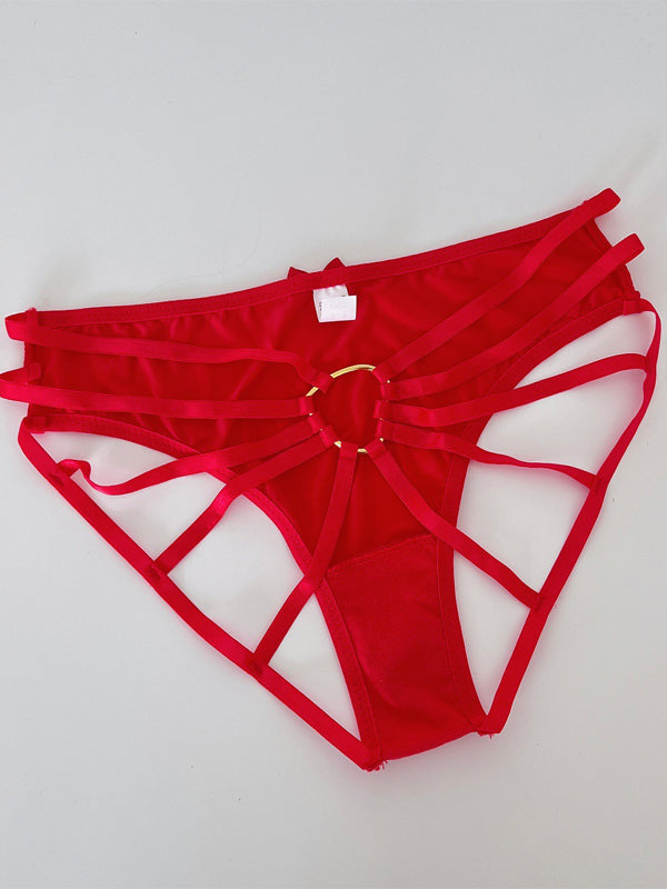 ZASUWA Female Heart Shape Cross Hollow Out Panties