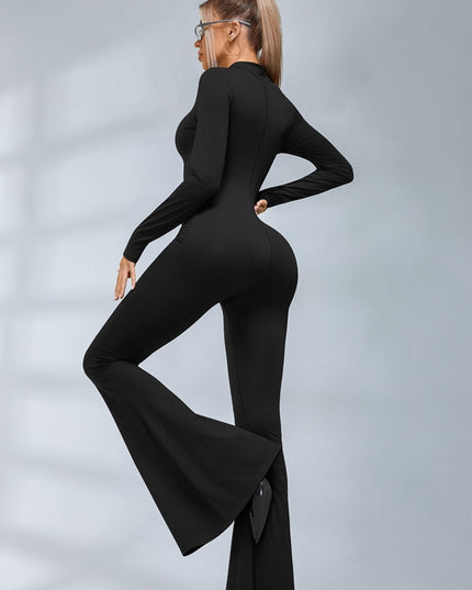 🖤ZASUWA Female Trendy Zipper Flare Body-fit Jumpsuit