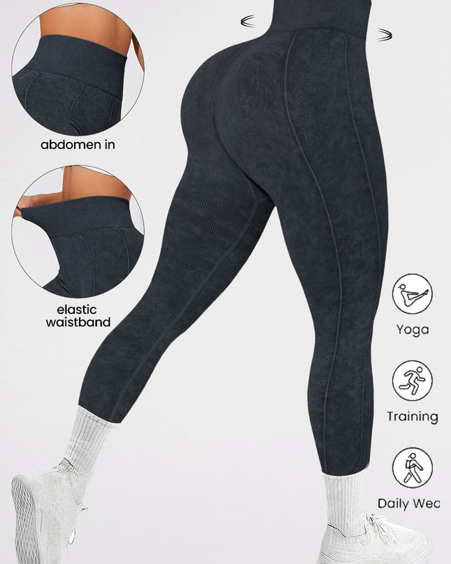 ZASUWA Female Denim Elastic Tight Hip-lift Quick Dry Leggings