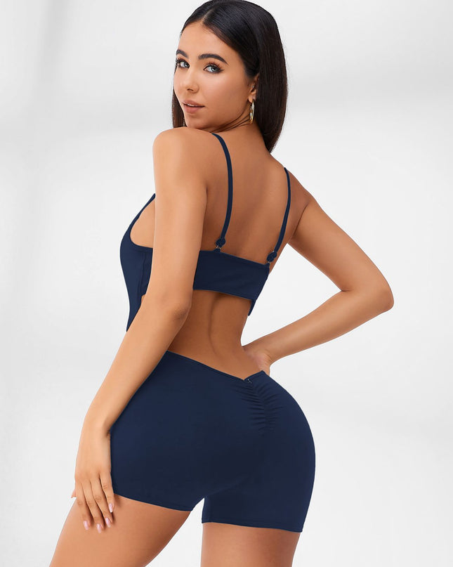 ZASUWA Female Hollow Out U-collar Scrunch Bum Romper