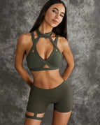 Dark Sea Green / S / Bras+Shorts