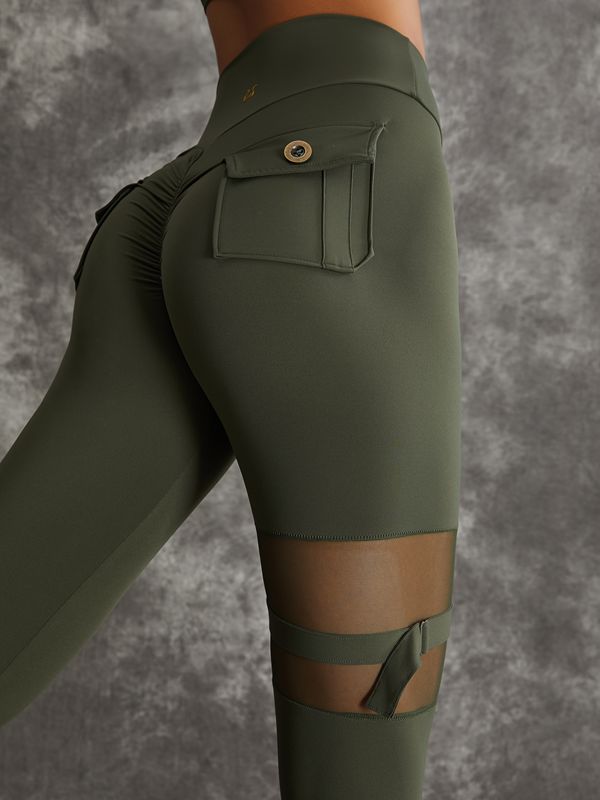 ZASUWA Female Unique Cut Out Pocket Mesh Scrunch Bum Sportswear